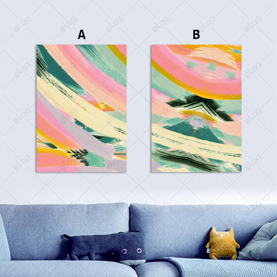 Abstract art paintings with multiple colors