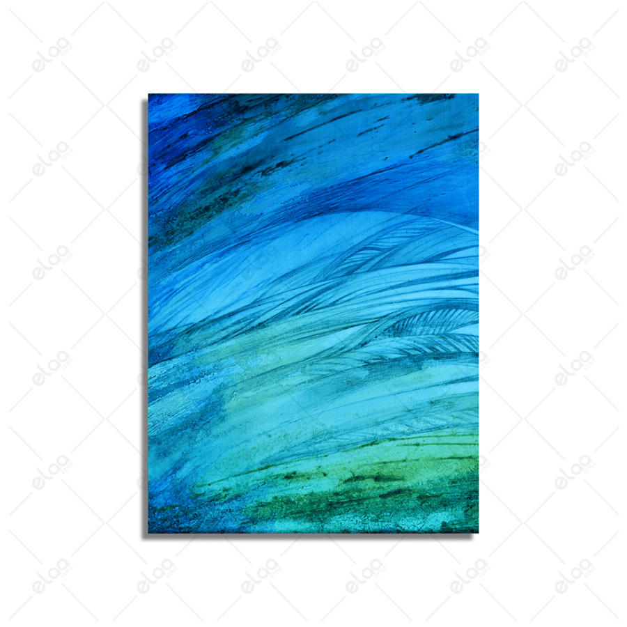 Abstract art painting in blue