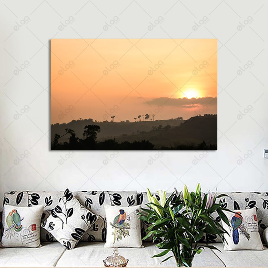 Abstract art painting of agricultural fields
