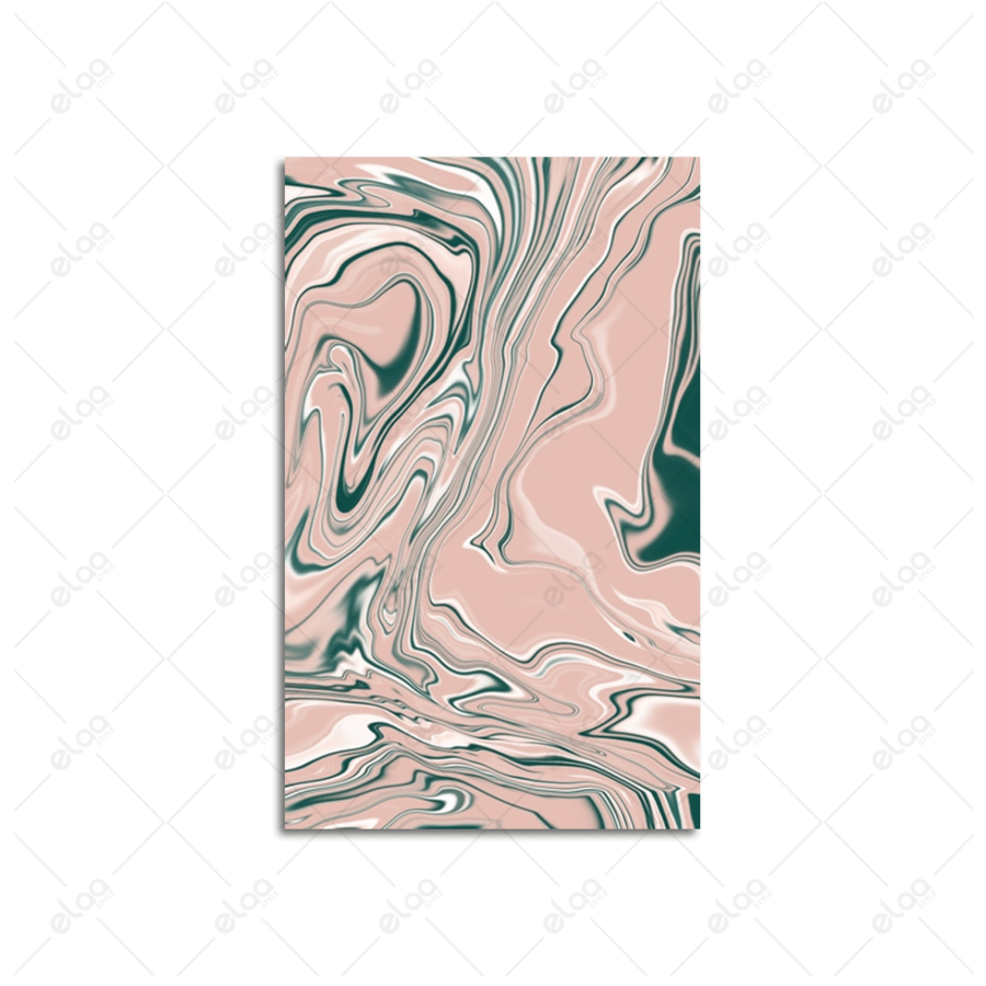 Abstract art paintings in pink and green colors