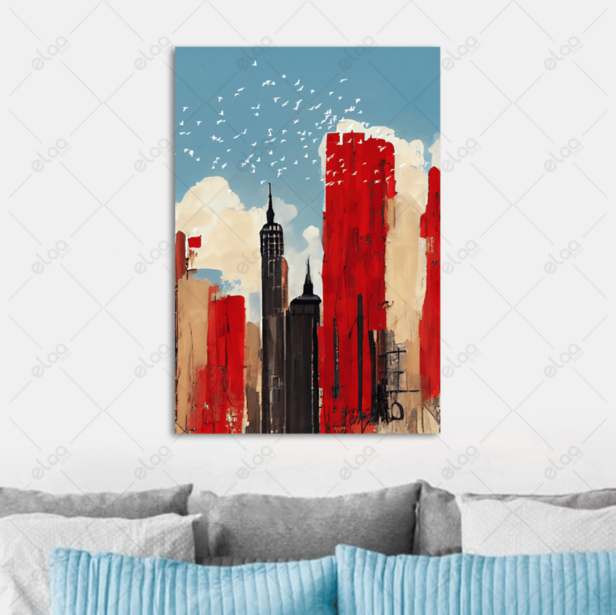 A painting of New York City