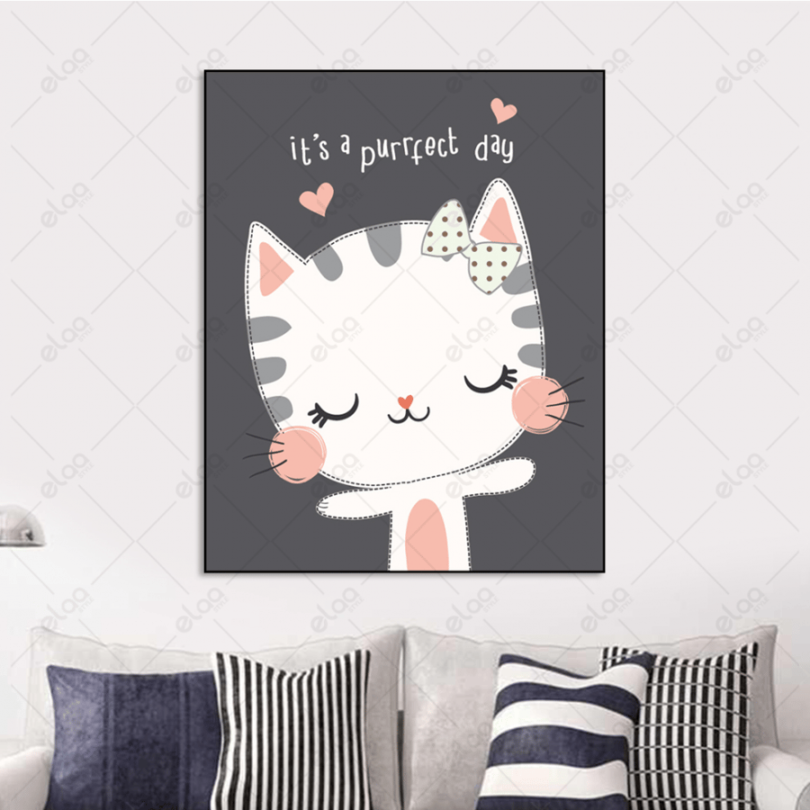 Hand-drawn artistic painting of a cat