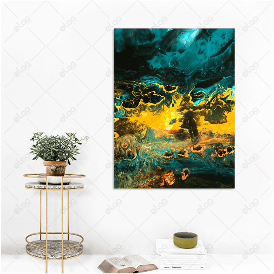 Abstract art painting with multiple colors