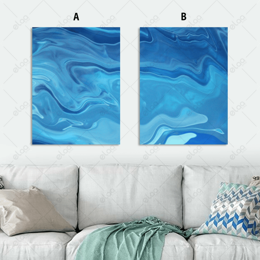 لوحات فن تجريدي باللون الأزرق