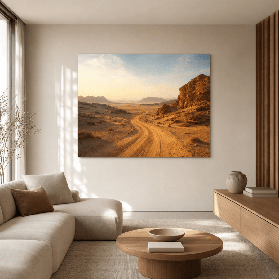 طريق رملي نحو الأفق
