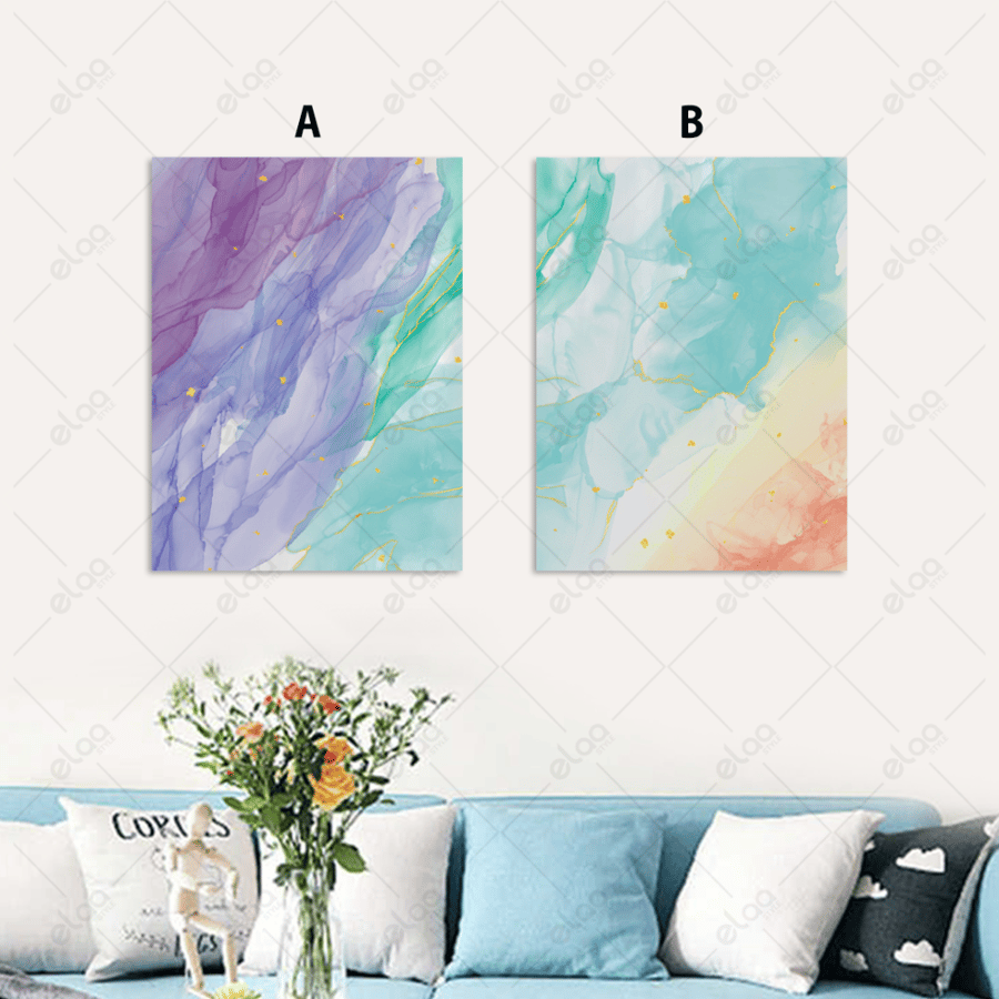 Abstract art paintings with multiple colors