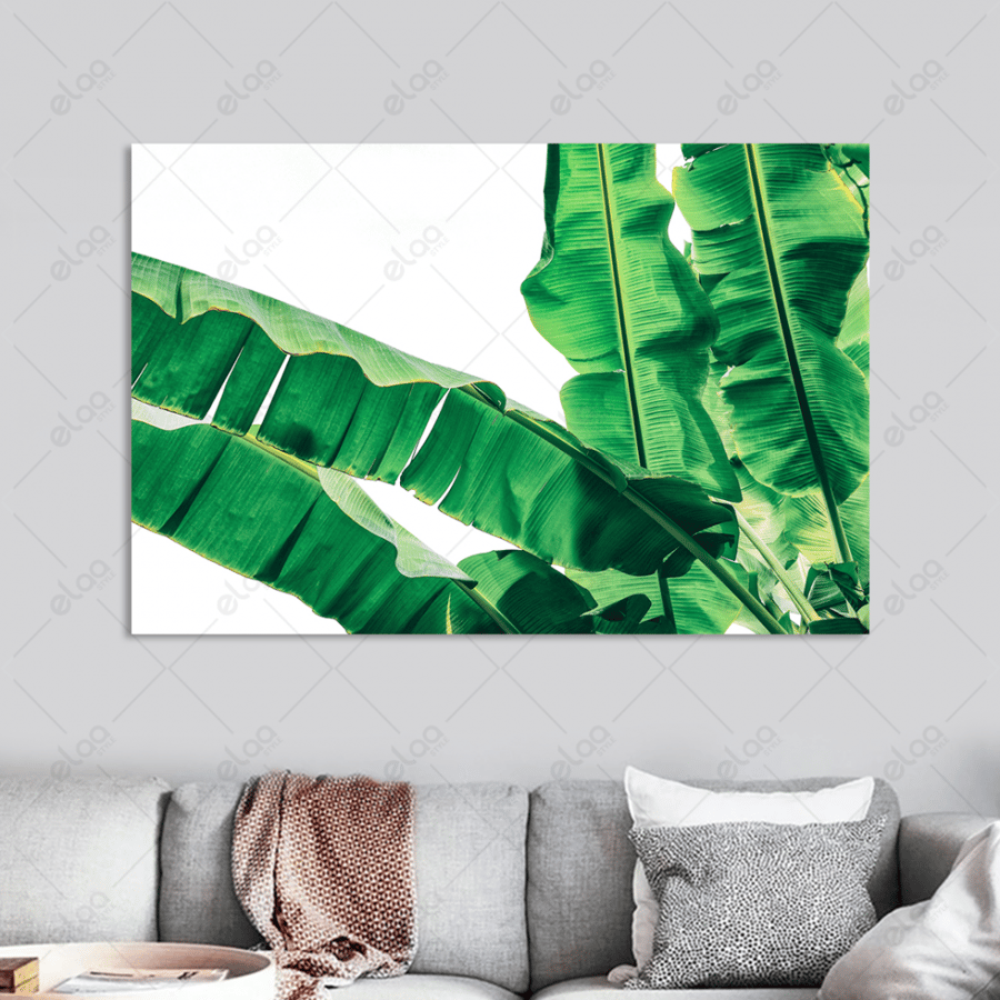 Tropical banana leaves art panel