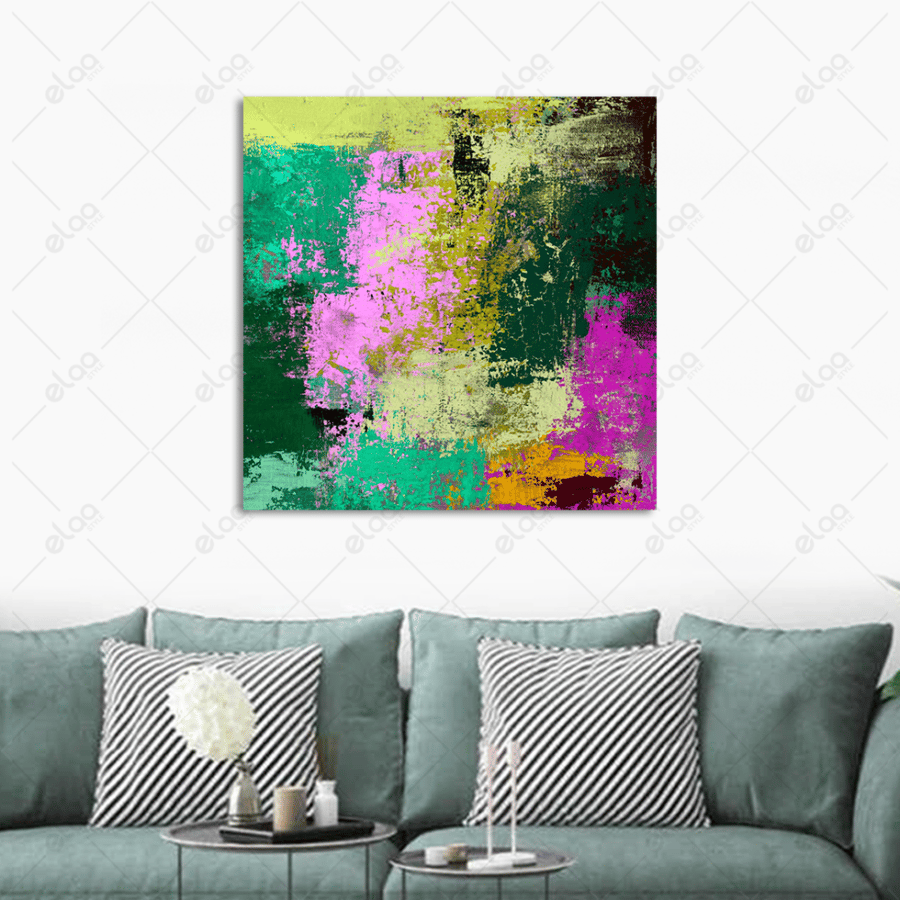 Abstract art painting in multiple colors
