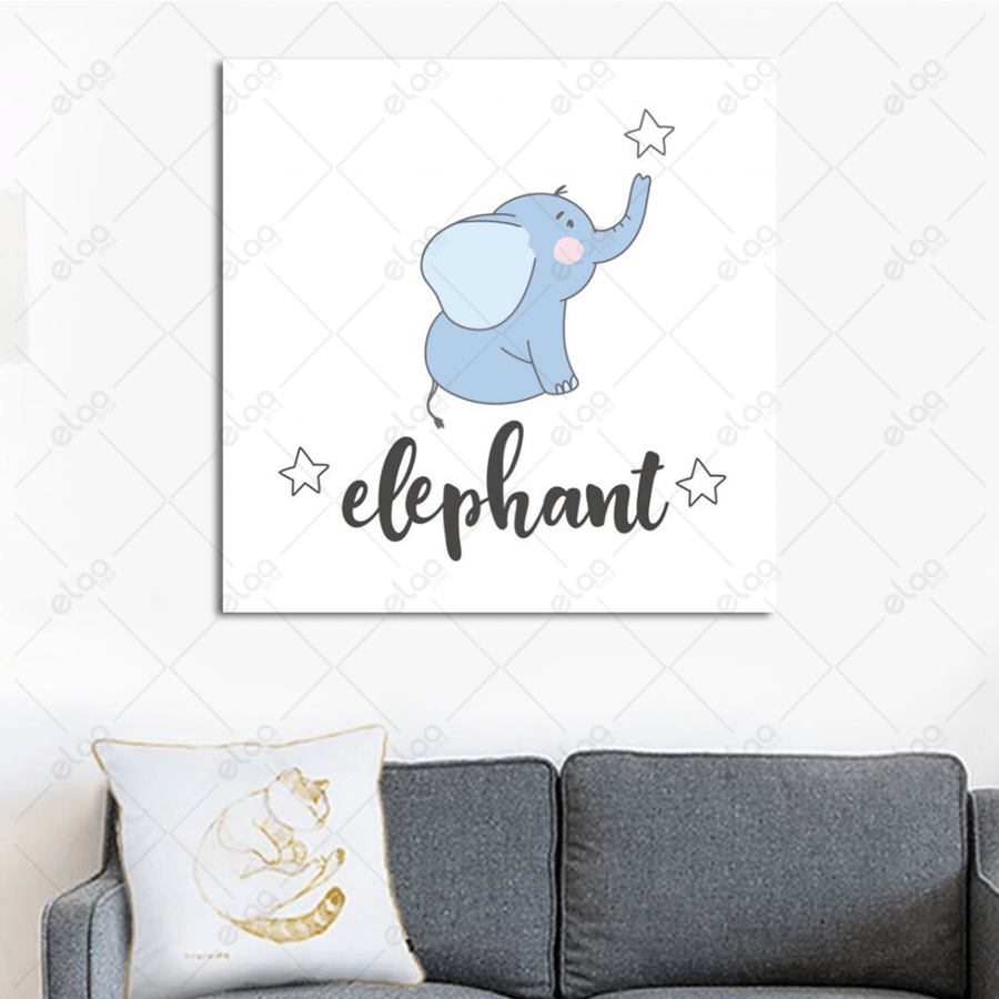 A hand-painted artistic painting of an elephant