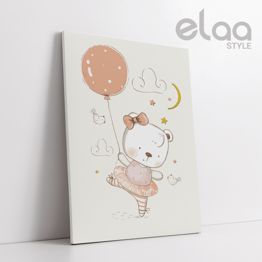 Cute cartoon bear child's artistic painting