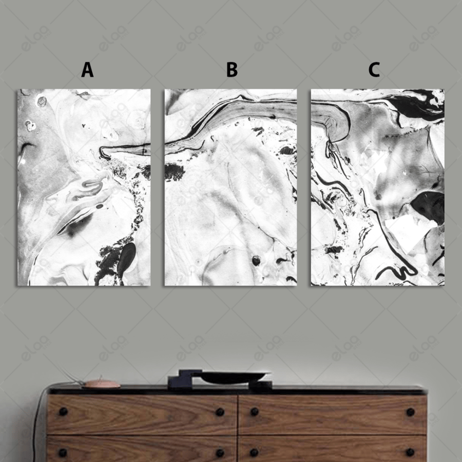 Abstract art paintings in black and white