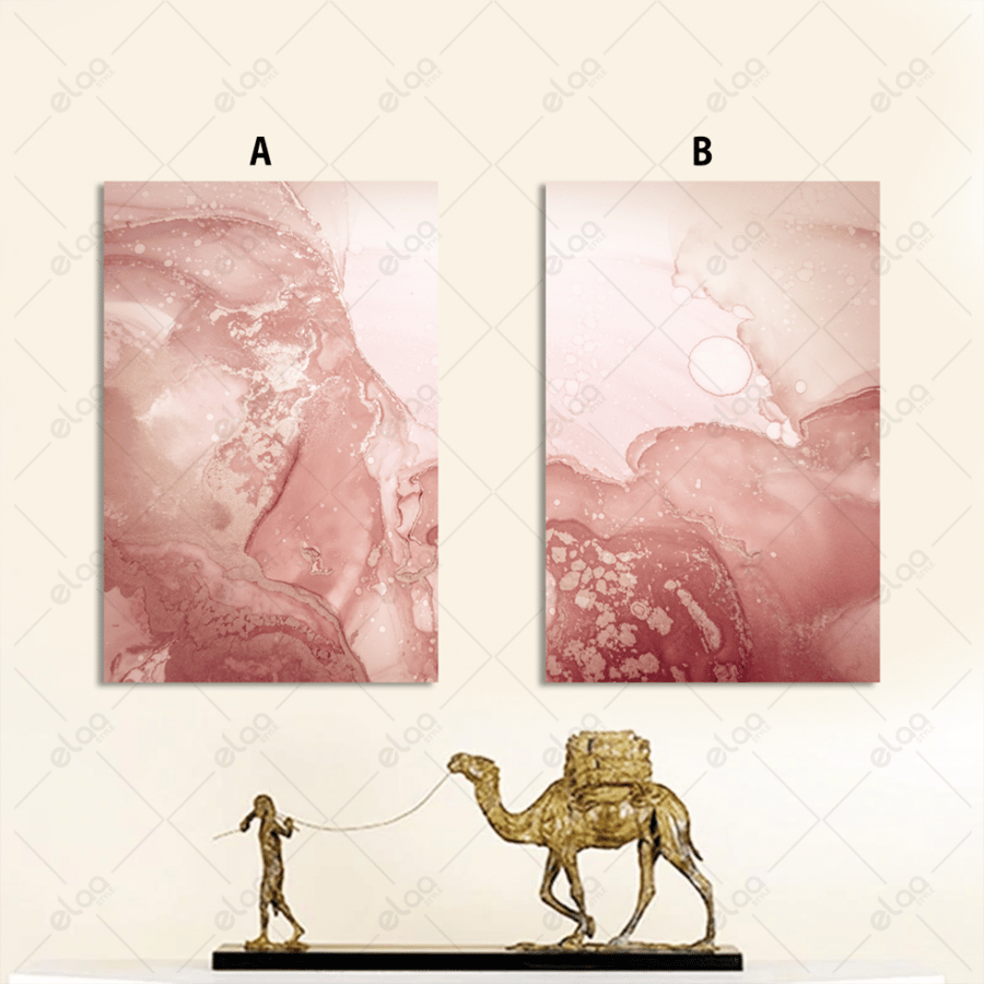 Abstract art paintings pink watercolor
