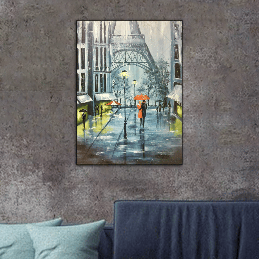 Winter season painting in Paris
