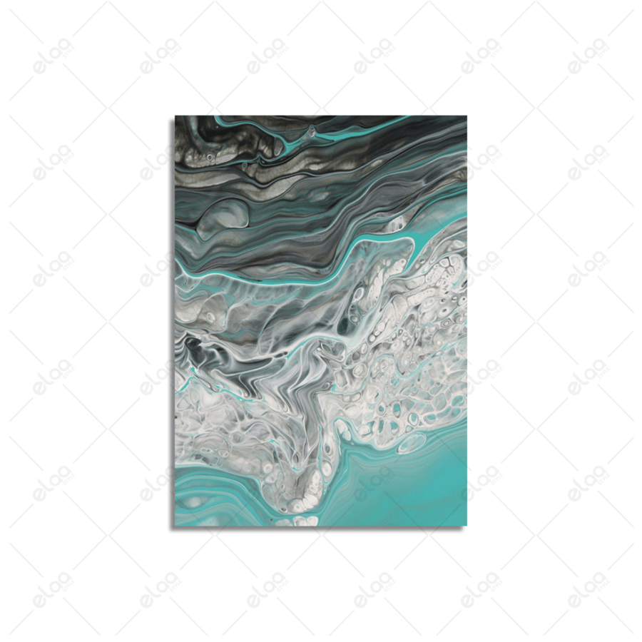 Abstract art painting with green balloon