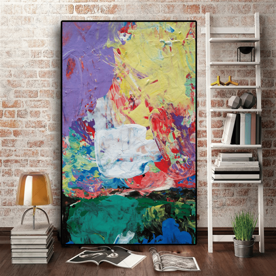 Abstract art painting with multiple colors