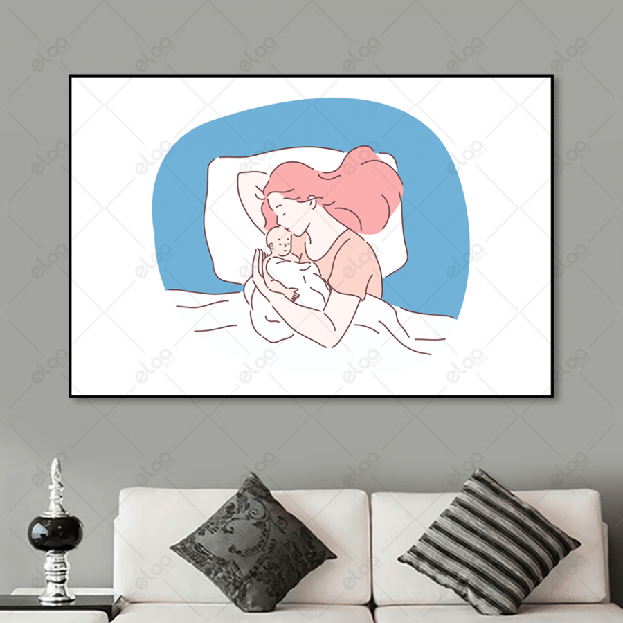 A painting of a mother holding her child