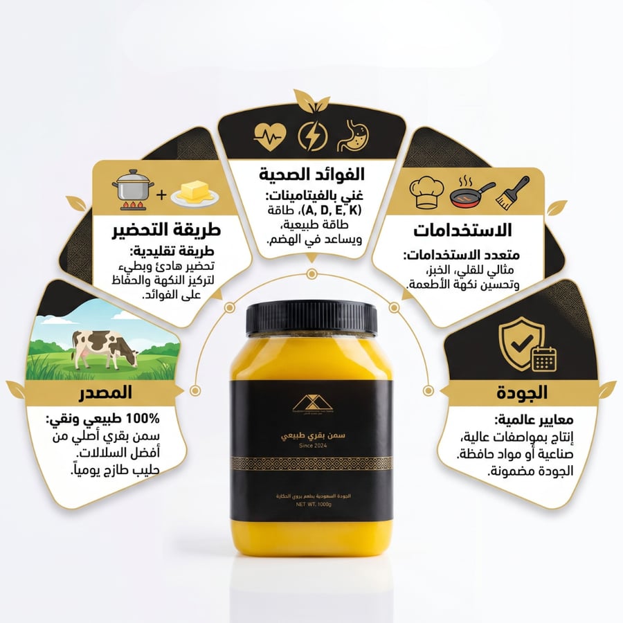 فوائد السمن البقري الطبيعي