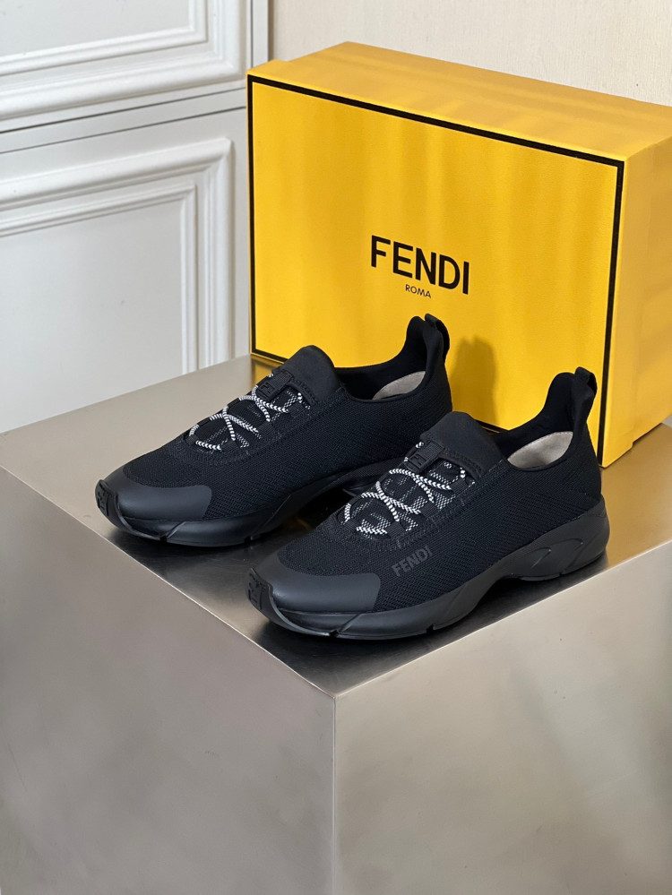 Fendi Faster Trainers Beige