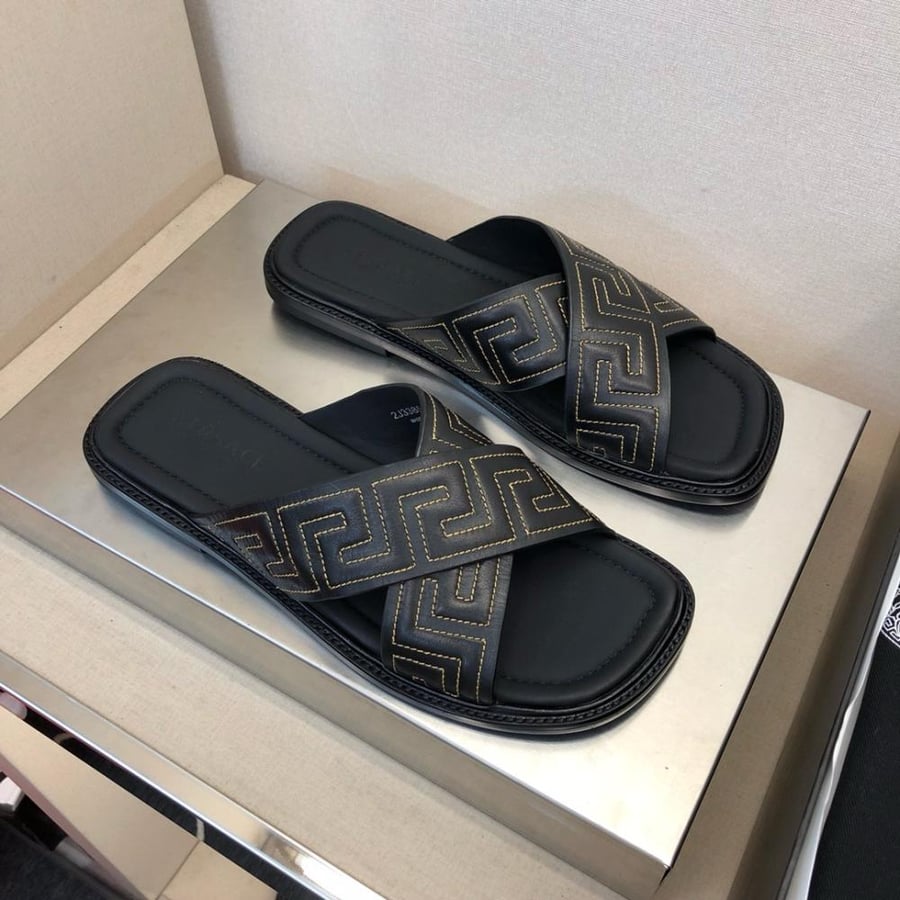 Versace Embossed Greca Sandals