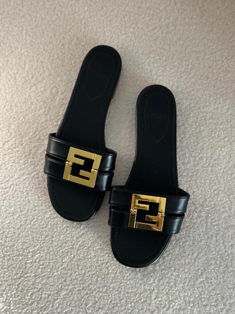 Fendi FF Flat Slide Sandals