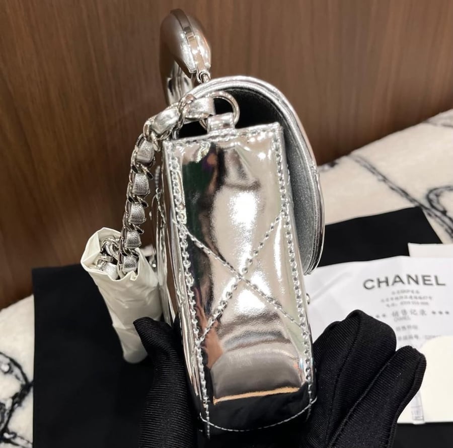 Chanel Mirror Quilted Top Handle Bag