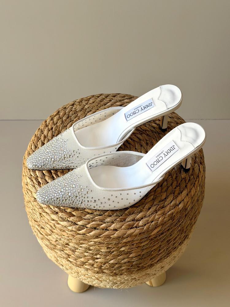 Jimmy Choo Crystal Mule Heels