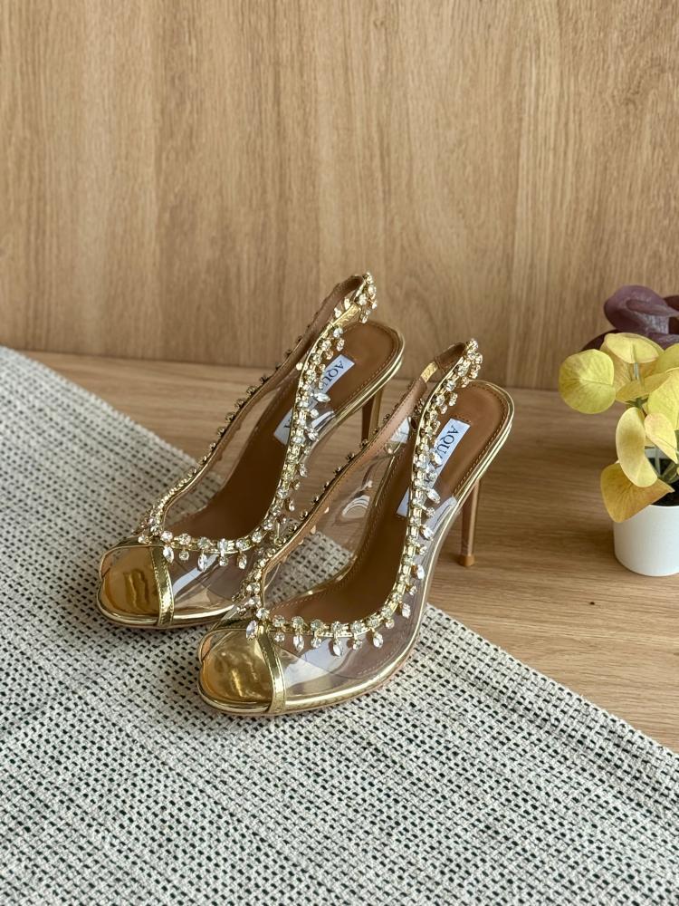 Aquazzura Crystal Slingback Heels