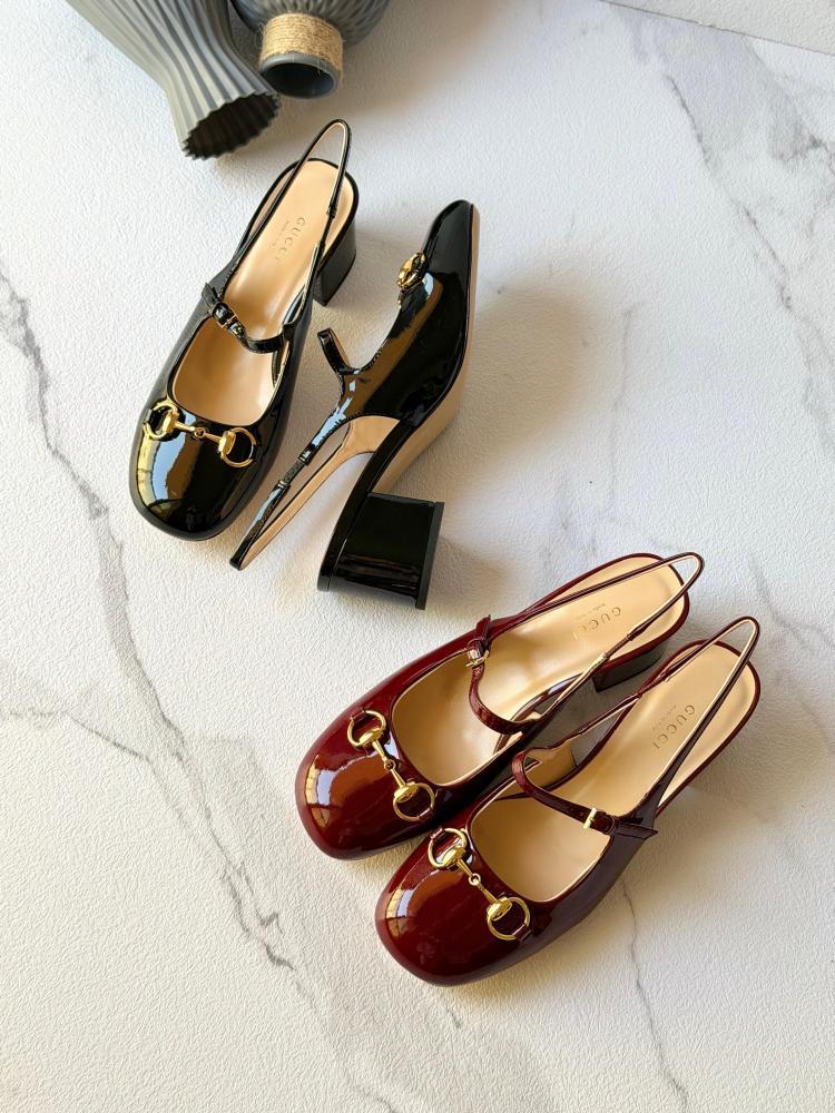 GUCCI Patent Leather Slingback Heels