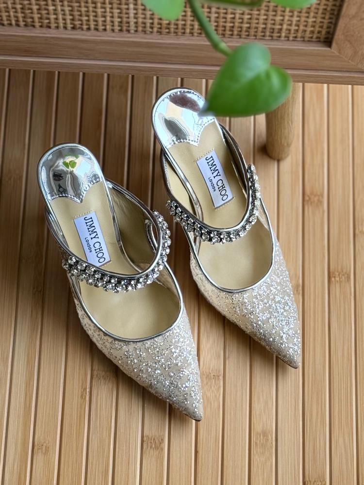 Jimmy Choo Crystal Strap Slingback Heels