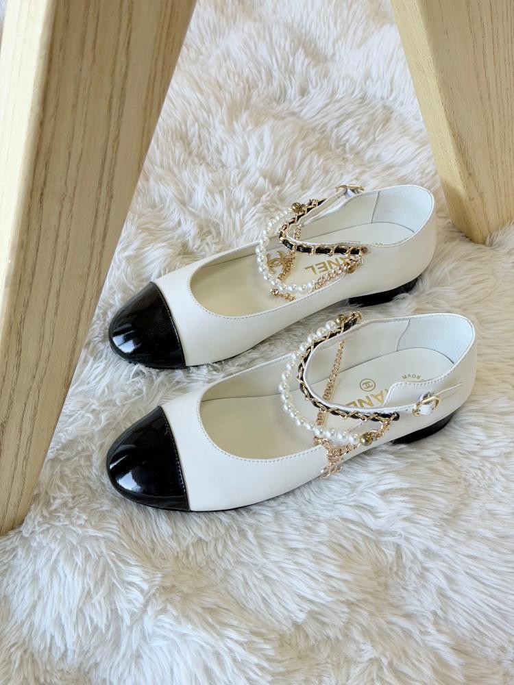 Chanel Pearl Chain Ballerina Flats