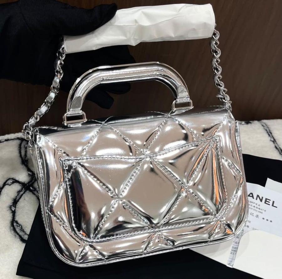 Chanel Mirror Quilted Top Handle Bag