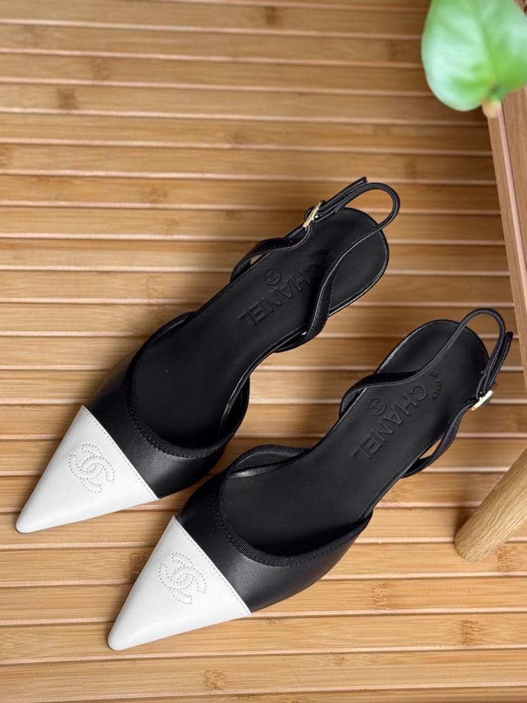 Chanel Two Tone Slingback Heels