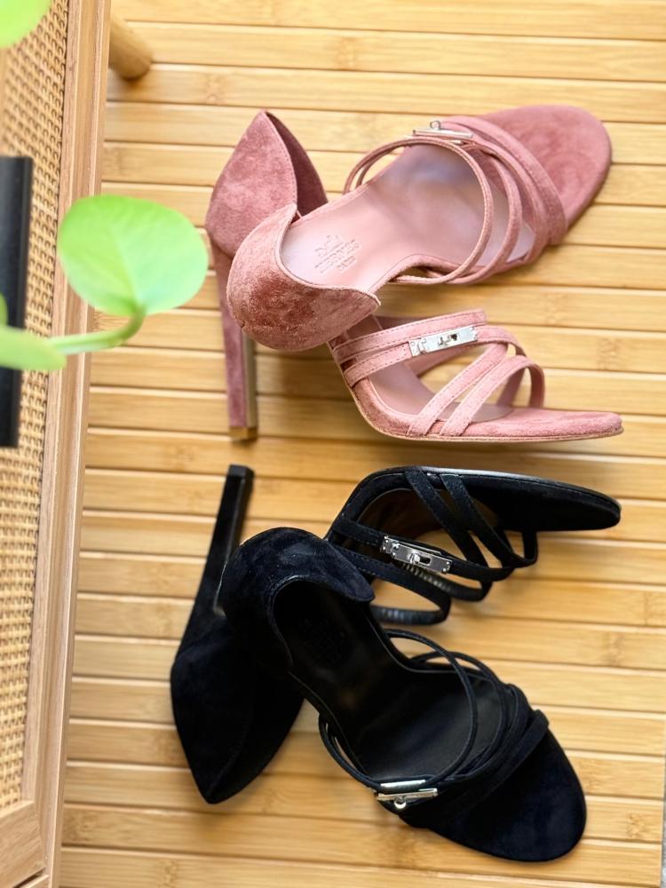 Hermes Suede High Heel Sandals