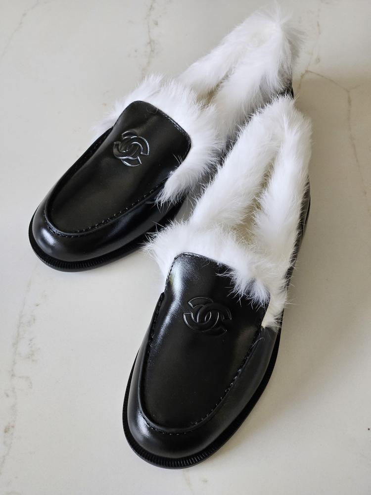 Chanel Fur Loafers