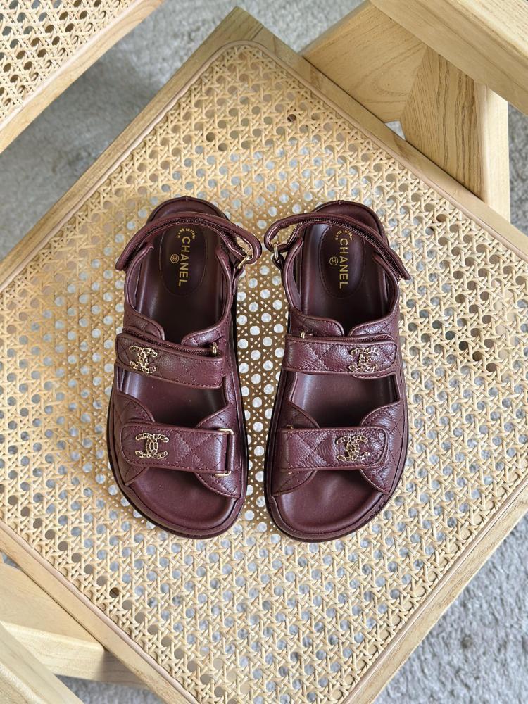 Chanel Quilted Velcro Sandals