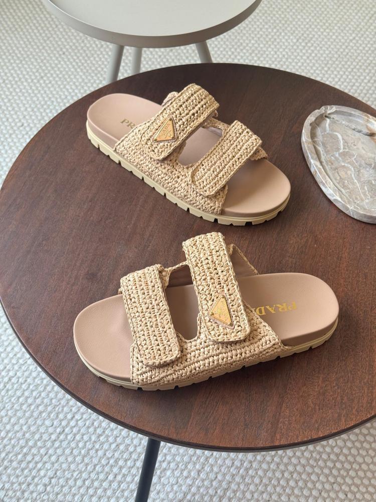 Prada enamel triangle-logo sandals