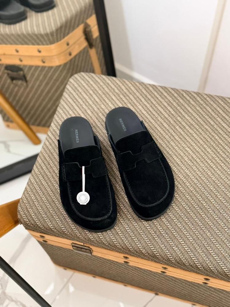 Hermès Men's Suede Mule Loafers