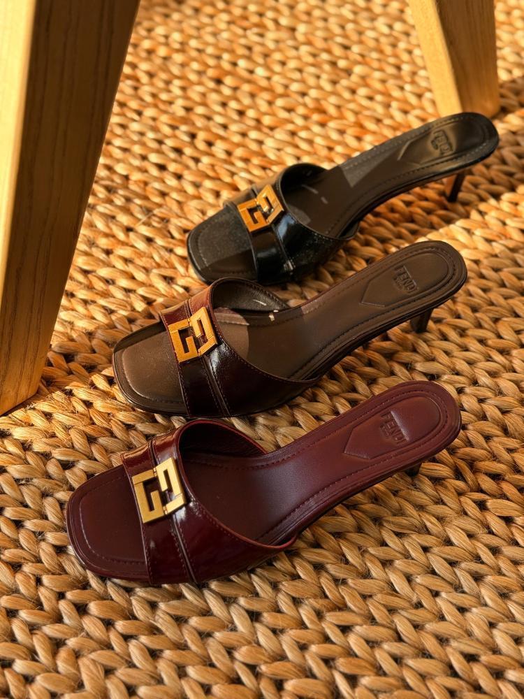Fendi FF Logo Mule Heels