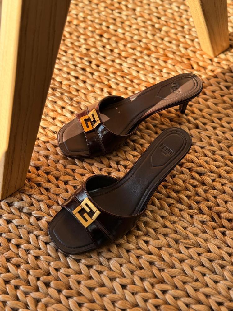Fendi FF Logo Mule Heels