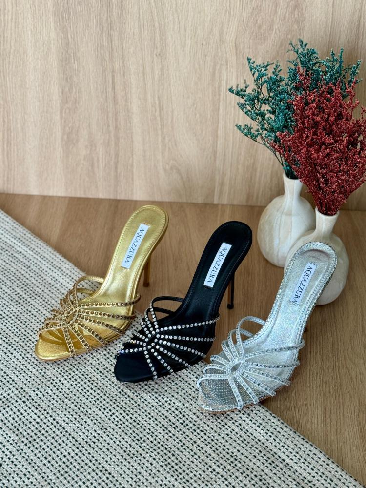 Aquazzura Crystal Embellished High Heel Sandals