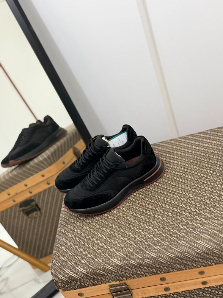 Loro Piana Black Suede Mix Sneakers