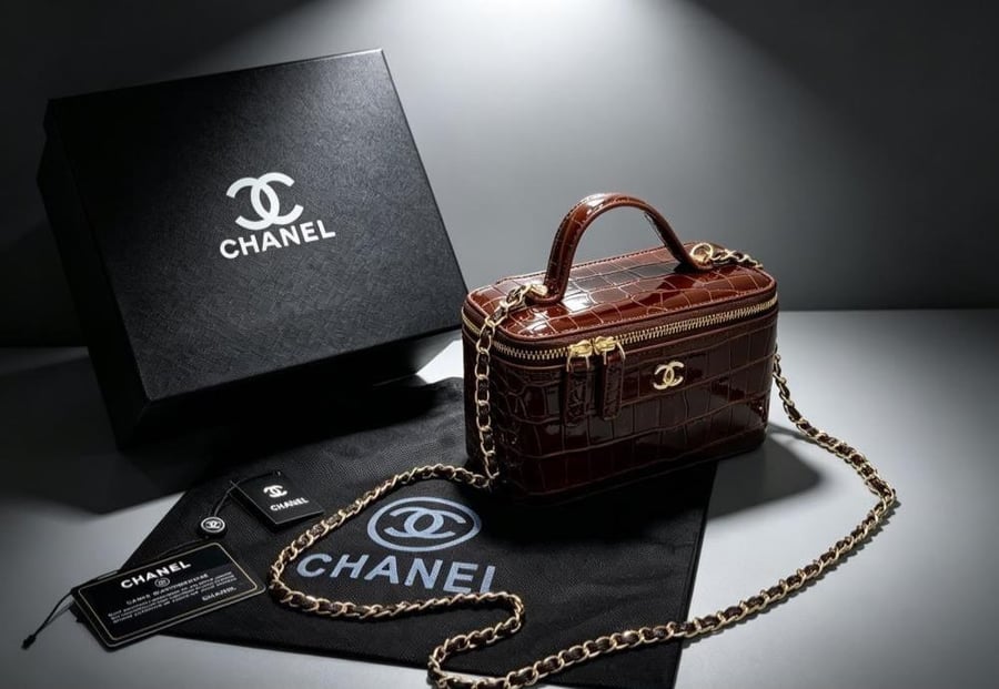 Chanel Croc Vanity Top Handle Bag