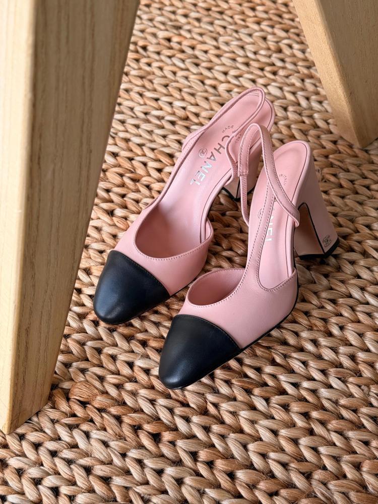 Chanel Two Tone Slingback Heels