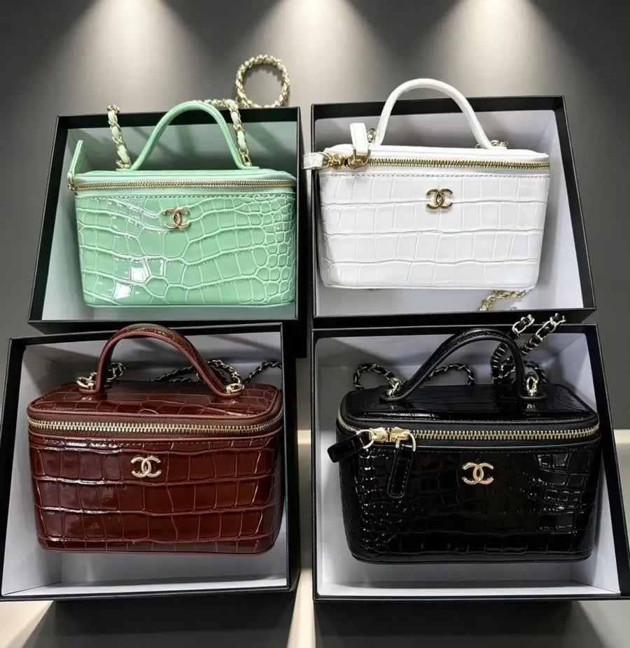 Chanel Croc Vanity Top Handle Bag