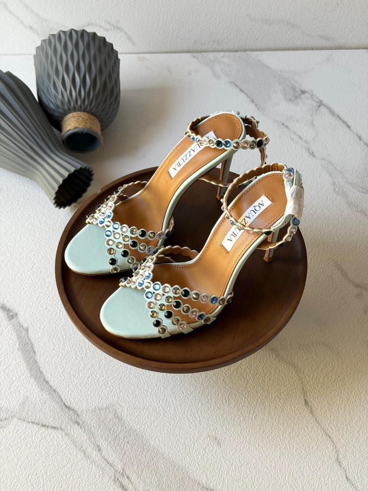 AQUAZZURA Crystal Embellished High Heel Sandals