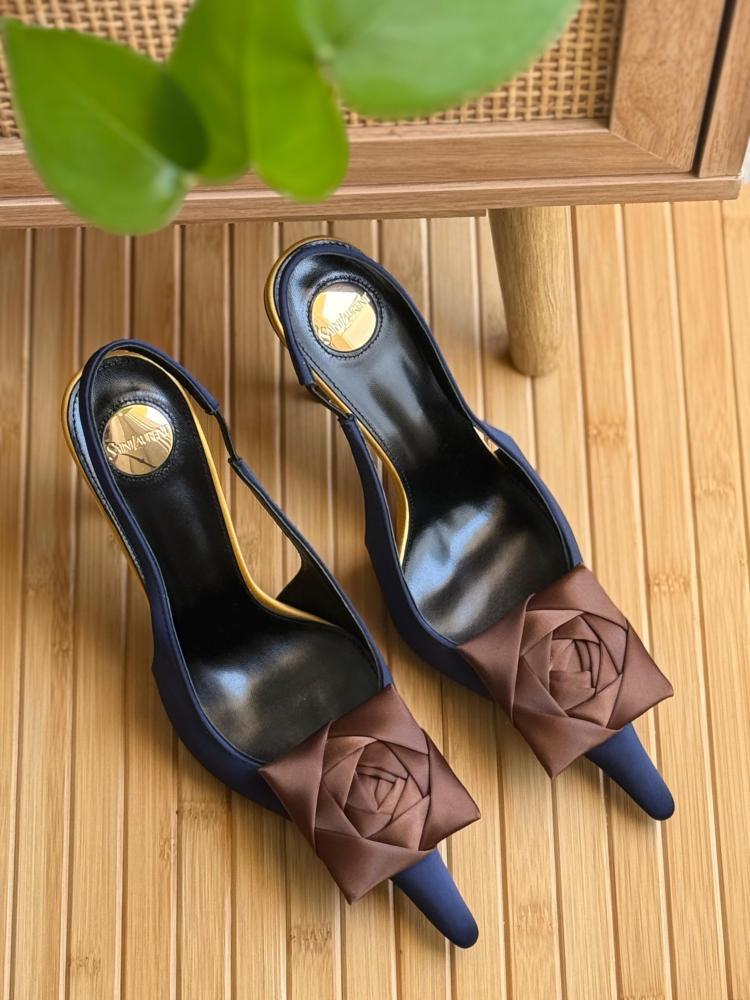 Saint Laurent Rose Slingback Heels