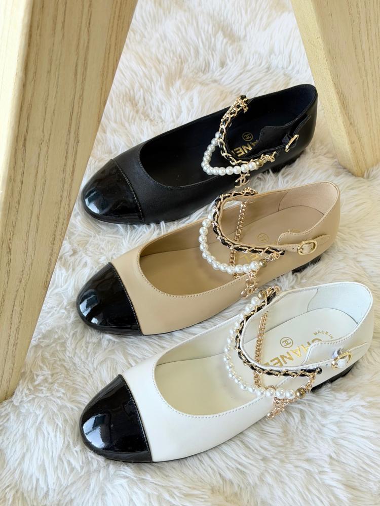 Chanel Pearl Chain Ballerina Flats