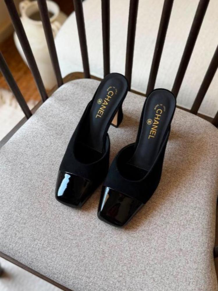 Chanel Cap Toe Mule Block Heel
