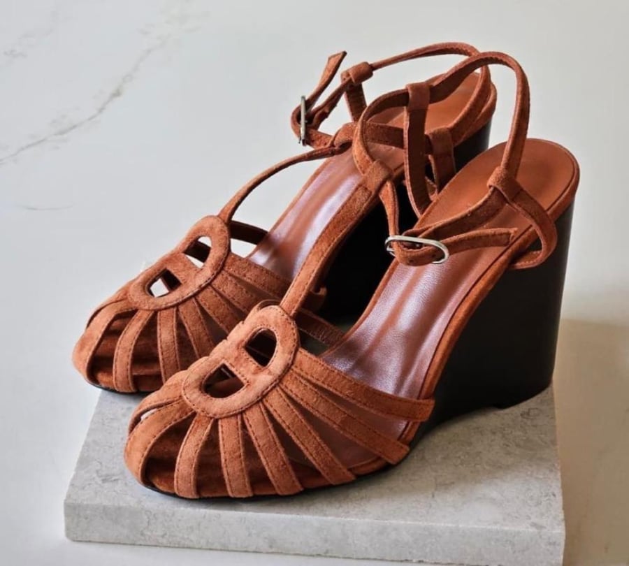 Hermes Chaine d'Ancre T-Strap Wedge Sandal