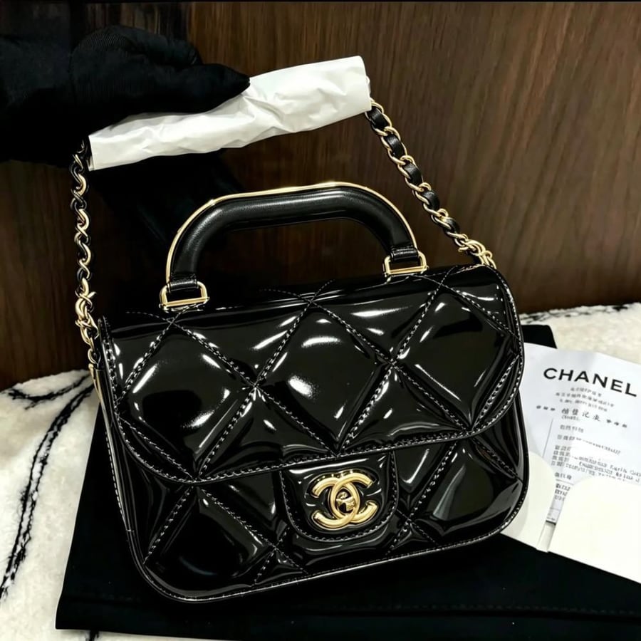 Chanel Mirror Quilted Top Handle Bag
